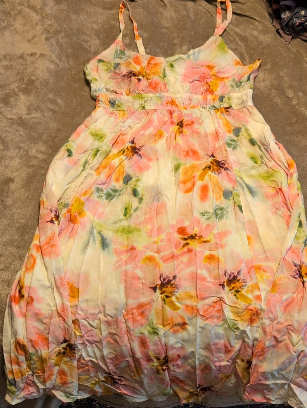 torrid Pastel Pink & Peach Watercolor Floral Dress Size 00